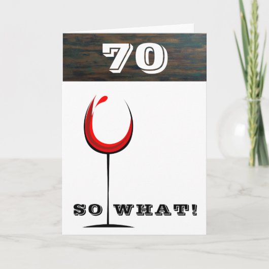 70そ素朴う赤ワイングラス70誕生日 カード (正面)