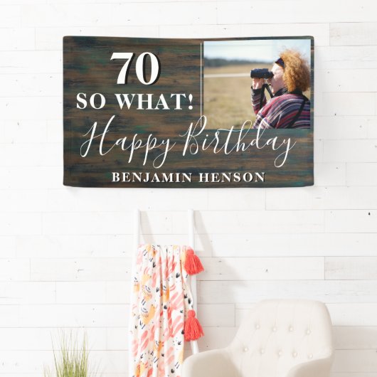 70そ素朴そ70th誕生日パーティーの写真 横断幕 (インサイチュ)