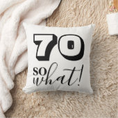 70だからおもしろい何引用文白黒70誕生日 クッション (ブランケット)