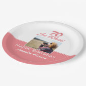 70だからおもしろい引用文70番目の誕生日写真 ペーパープレート (アングル)