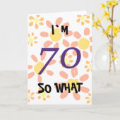 70だからおもしろい水の色フローラ70誕生日 カード (黄色い花)