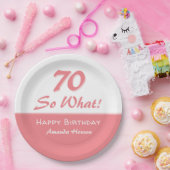 70だから何おもしろいことわざスクリプトピンク70誕生日 ペーパープレート (パーティー)