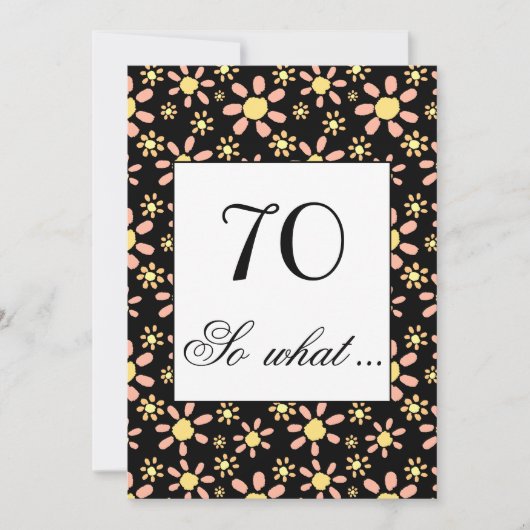 70だから何おもしろいフローラ70番目の誕生日招待状 招待状 (正面)