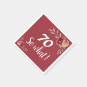 70だから何おもしろいレッドローズフローラ70誕生日 スタンダードカクテルナプキン (角)