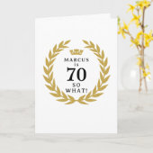 70だから何おもしろいローレルリースクラウン70誕生日 カード (黄色い花)