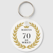 70だから何おもしろいローレルリースクラウン70誕生日 キーホルダー (裏面)