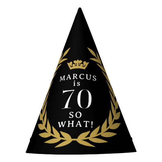 70だから何おもしろいローレルリースクラウン70誕生日 パーティーハット (正面)