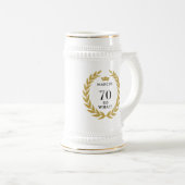 70だから何おもしろいローレルリースクラウン70誕生日 ビールジョッキ (正面右)