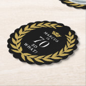 70だから何おもしろいローレルリースクラウン70誕生日 ペーパーコースター (アングル)