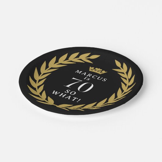 70だから何おもしろいローレルリースクラウン70誕生日 ペーパープレート (アングル)