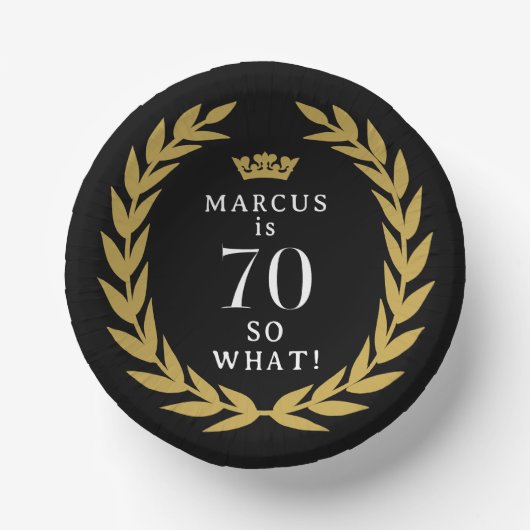 70だから何おもしろいローレルリースクラウン70誕生日 ペーパーボウル (正面)
