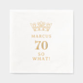 70だから何おもしろいローレルリースクラウン70誕生日 箔ナプキン (正面)