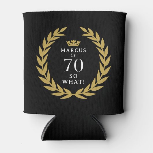 70だから何おもしろいローレルリースクラウン70誕生日 缶クーラー (正面)