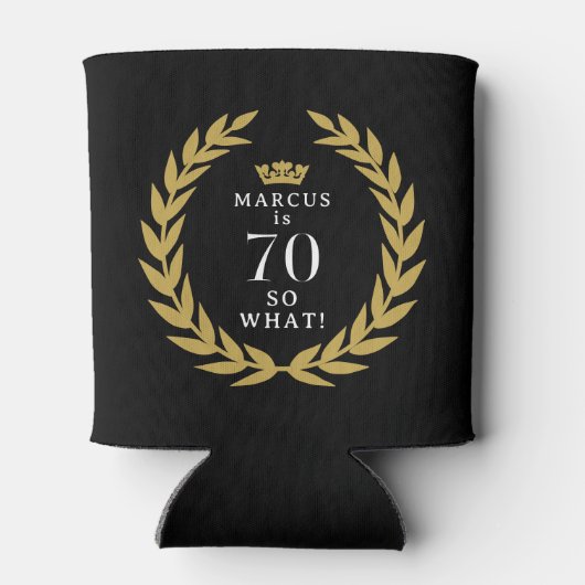 70だから何おもしろいローレルリースクラウン70誕生日 缶クーラー (裏面)