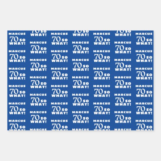 70だから何おもしろい引用文タイポグラフィ70誕生日 ラッピングペーパーシート (正面2)