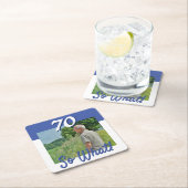 70だから何おもしろい引用文写真70th誕生日パーティー スクエアペーパーコースター (インサイチュ)