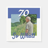 70だから何おもしろい引用文写真70th誕生日パーティー スタンダードカクテルナプキン (正面)