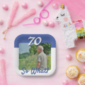 70だから何おもしろい引用文写真70th誕生日パーティー ペーパープレート (パーティー)
