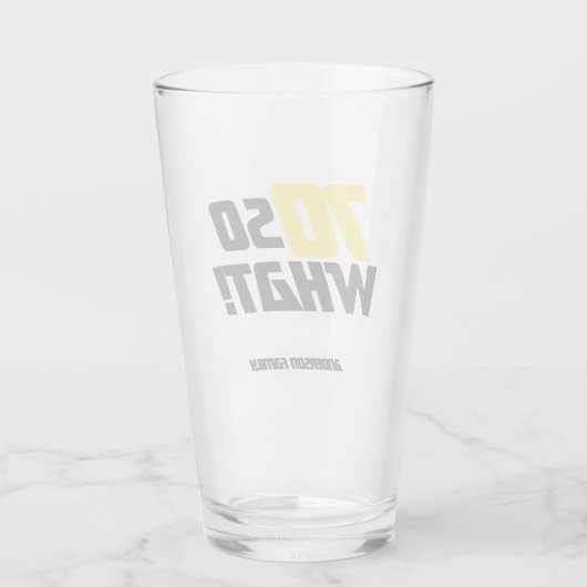 70だから何おもしろい引用文70モダン番目の誕生日 タンブラーグラス (裏面)