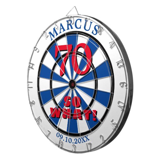 70だから何おもしろい引用文70th誕生日ダーツボード ダーツボード (正面右)