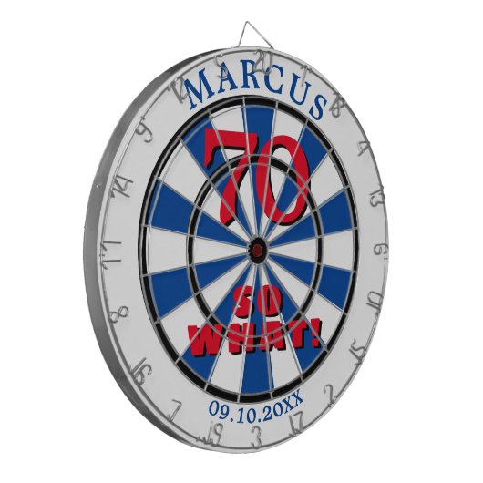 70だから何おもしろい引用文70th誕生日ダーツボード ダーツボード (正面左)