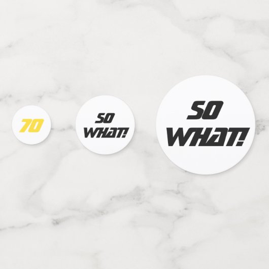 70だから何おもしろい引用文70th誕生日パーティー コンフェッティ (裏面)