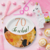 70だから何イエローローズおもしろいフローラ70誕生日 ペーパープレート (パーティー)