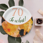 70だから何イエローローズおもしろいフローラ70誕生日 ペーパープレート