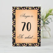 70だから何デイジーフラワーフローラ70th誕生日パーティー 招待状 (スタンド正面)