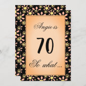 70だから何デイジーフラワーフローラ70th誕生日パーティー 招待状 (正面/裏面)