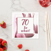 70だから何抽象芸術チューリップフラワー70誕生日 スタンダードカクテルナプキン (インサイチュ)