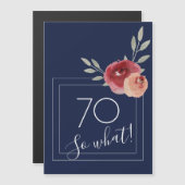 70だから何 Blue 水彩花 70歳の誕生日 (正面/裏面)