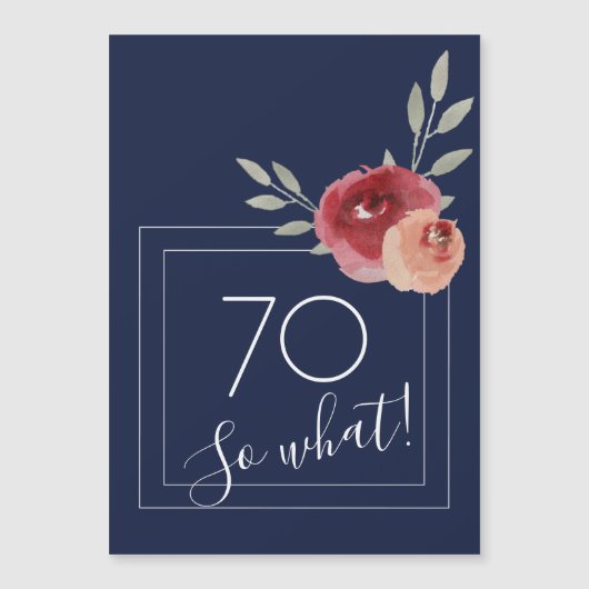 70だから何 Blue 水彩花 70歳の誕生日 (正面)