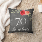 70だから何Chalkboard水色70誕生日 クッション (ブランケット)