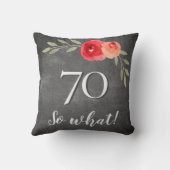 70だから何Chalkboard水色70誕生日 クッション (裏面)