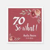 70だから何Red Waterカラーバラ70誕生日 スタンダードカクテルナプキン (正面)