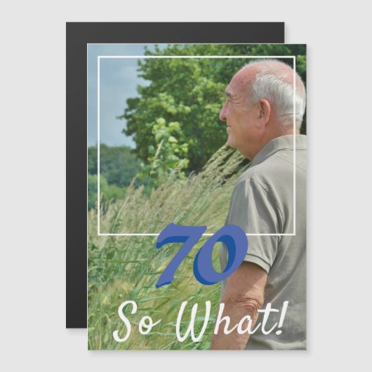 70だから写真70番目の誕生日カードをおもしろい追加する (正面/裏面)