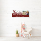 70だから70thおもしろい誕生日パーティーの写真 横断幕 (インサイチュ)