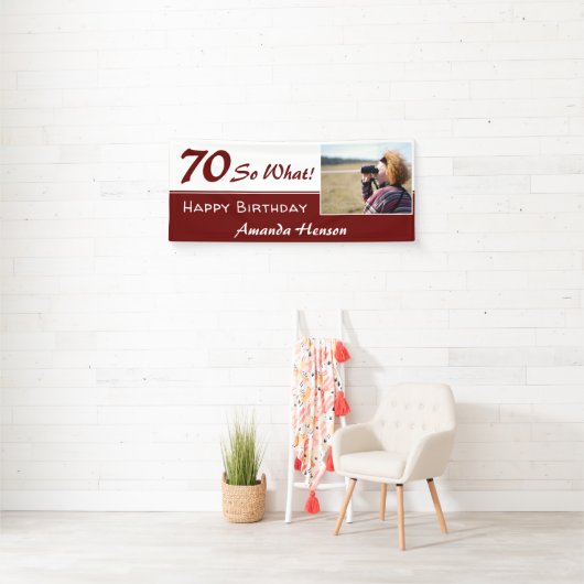 70だから70thおもしろい誕生日パーティーの写真 横断幕 (インサイチュ)