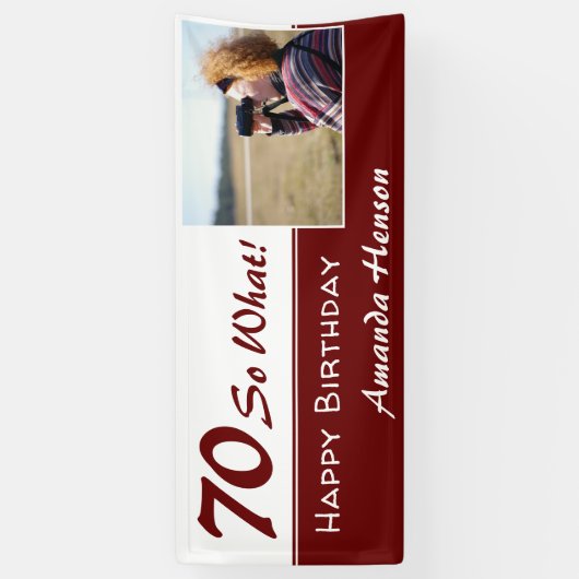 70だから70thおもしろい誕生日パーティーの写真 横断幕 (縦)