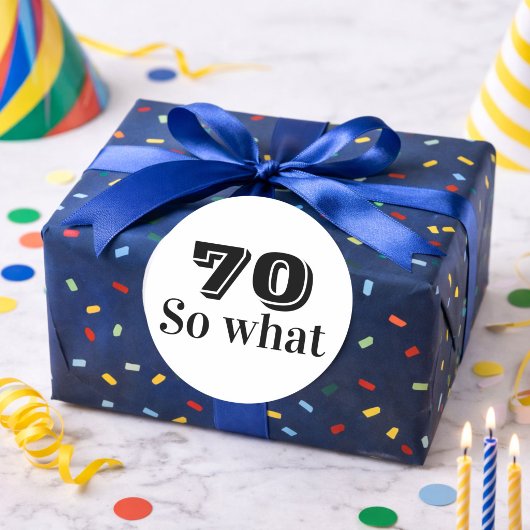 70だってさ おもしろいフレーズ 70歳の誕生日 ラウンドシール