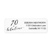 70でファビュラスな70歳の誕生日リターンアドレス ラベル (正面)