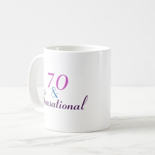 70とセンセーショナル70誕生日の上品な贈り物 コーヒーマグカップ (正面左)