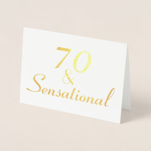 70とセンセーショナル70th誕生日のパーソナライズ 箔カード