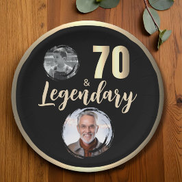 70と伝説2の写真70番目の誕生日金ゴールド ペーパープレート