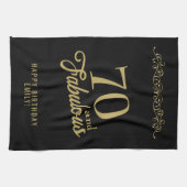 70と素晴らしいエレガントオーナメント70誕生日 キッチンタオル (横)