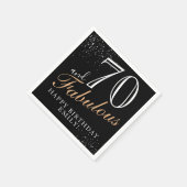 70と素晴らしいエレガントブラックスクリプト70誕生日 スタンダードカクテルナプキン (角)