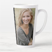 70と素晴らしいエレガントブラック70th誕生日写真 カフェラテマグ (右)