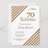 70と素晴らしいエレガント金ゴールドグリッター70誕生日 招待状 (正面)