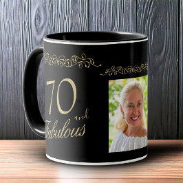 70と素晴らしいオーナメント70th誕生日写真 マグカップ